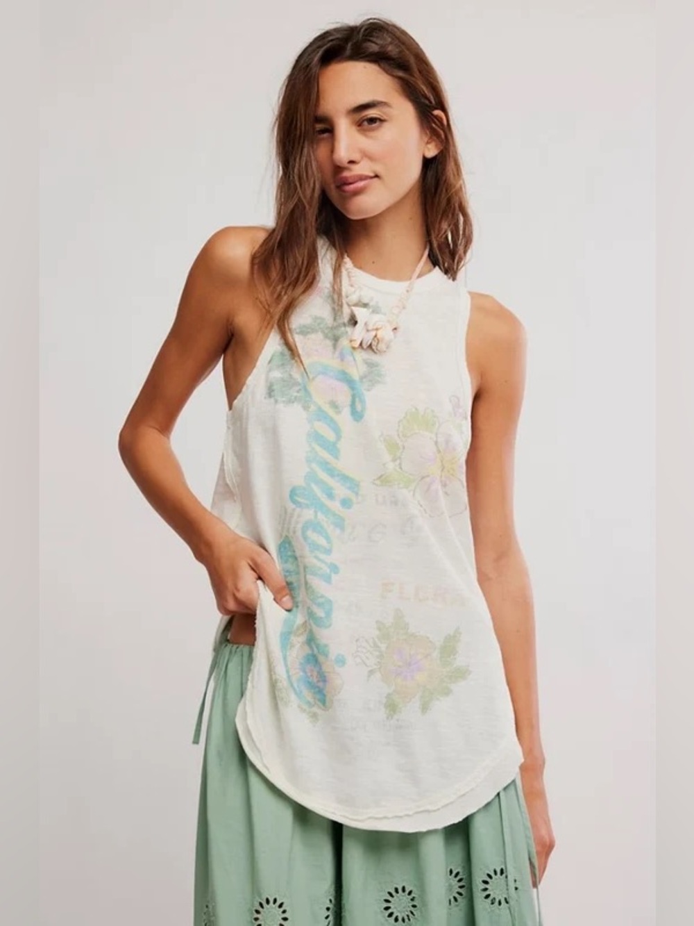 NWT! Free People We The Free Rosie Graphic Tank Sz XS/S/M - Picture 4 of 4